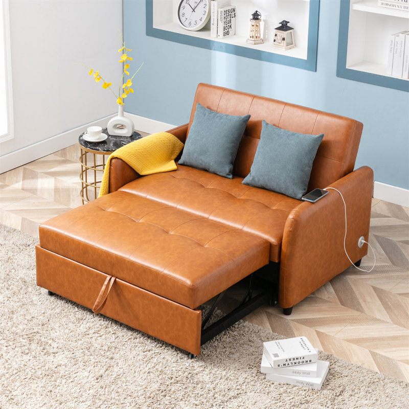 Latitude Run® 51.5'' Vegan Leather Sleeper Sofa Wayfair